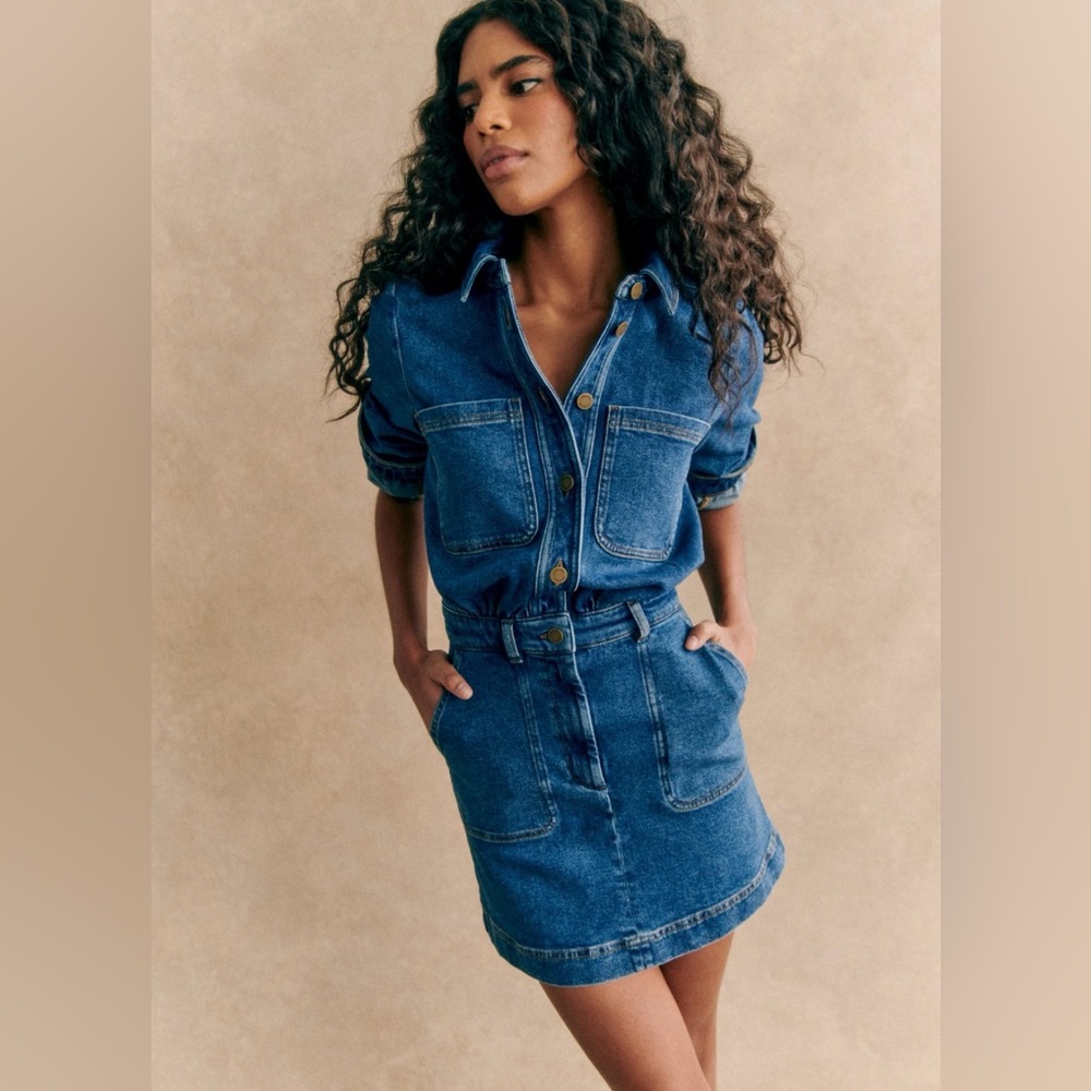 Sezane Shae Denim Dress